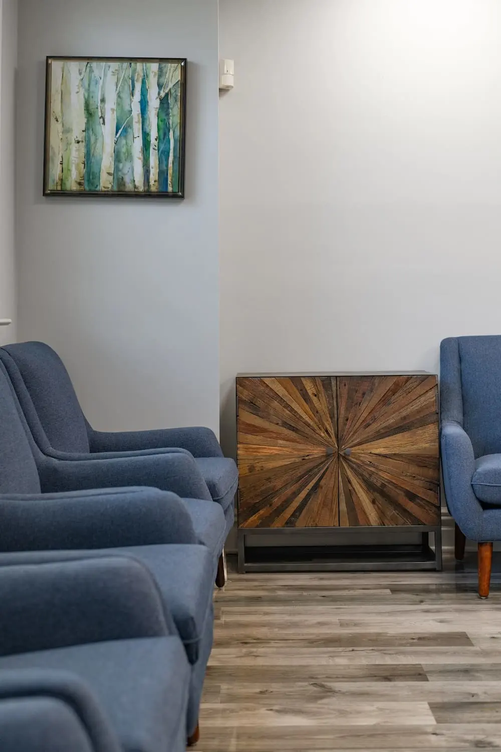 Waiting in the lobby of Garden Springs Wellness